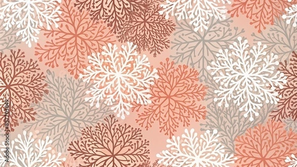 Fototapeta A light pale vector backdrop, where abstract white and grey patterns interplay with radiant coral pink hues, offering a harmonious and aesthetically pleasing digital canvas.