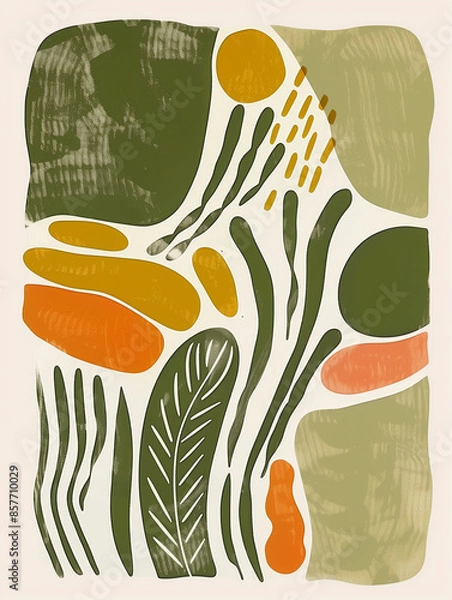 Obraz boho organic abstract shapes