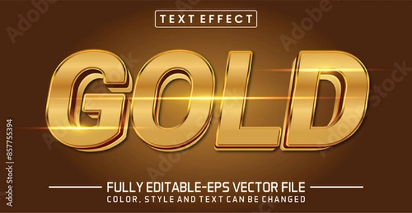 Fototapeta Gold font Text effect editable