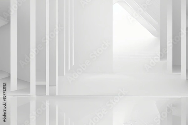 Fototapeta White Minimalist Abstract Background created with Generative AI