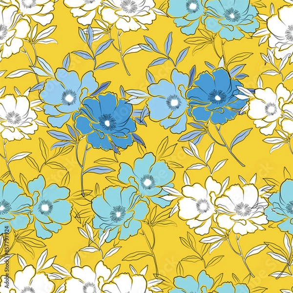 Fototapeta flower seamless patterns