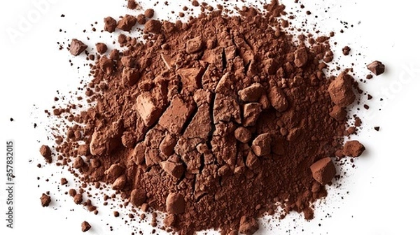 Obraz Cocoa powder is isolated on a white background. 
