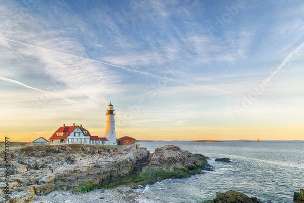 Fototapeta Portland Head Light At The Dusk
