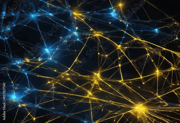 Obraz Abstract yellow blue web