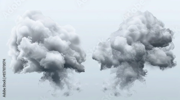 Fototapeta Isolated tornado and hurricane modern storm vortex. Transparent air funnel whirl. Set of typhoons.