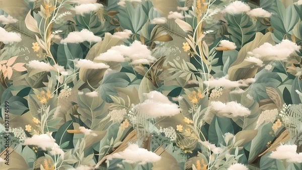 Obraz Floral pattern inspired by elements of nature