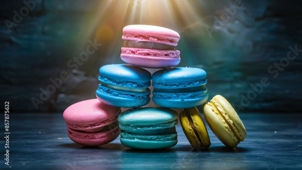 Obraz Delicious variety of colorful macarons