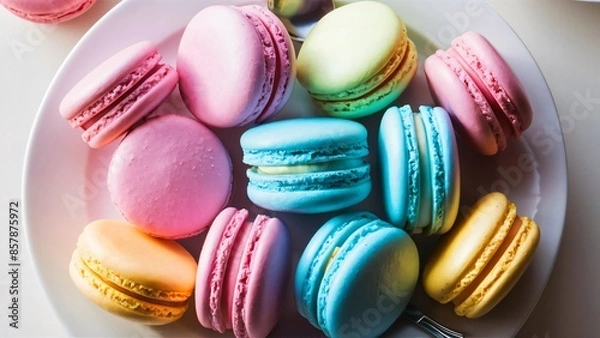 Obraz Delicious variety of colorful macarons