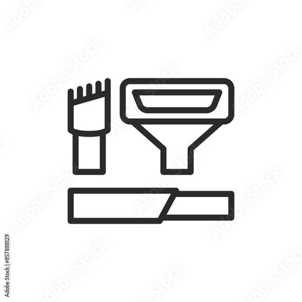 Obraz Vacuum cleaner attachments, linear style icon. vacuum accessories, cleaning tools, or versatile cleaning. Editable stroke width.