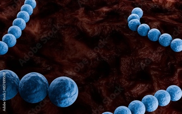 Obraz Necrotizing fasciitis,Flesh eating bacteria,Streptococcus,Staphylococcus,Skin diseases,Bacterial epidemic,3D rendering