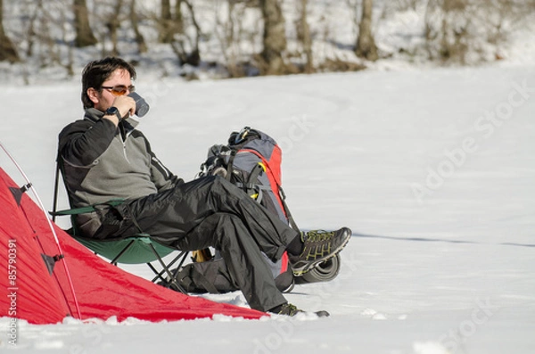 Fototapeta Winter camping