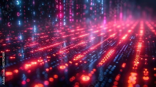 Fototapeta Binary Code and Legal Frameworks Merge