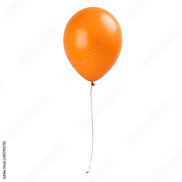 Obraz An isolated orange balloon on a white background with copy space