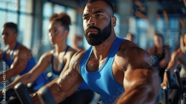 Fototapeta The gym group exercise