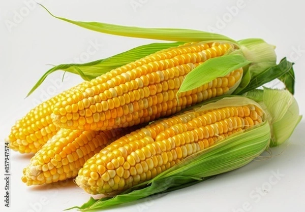 Obraz Freshly Harvested Corn Cob Bundle With Husks