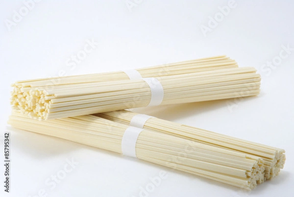 Obraz うどんの乾麺　白バック