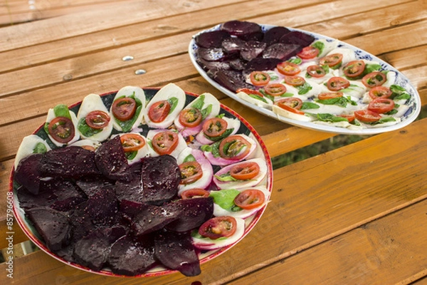 Obraz Caprese and beetroot