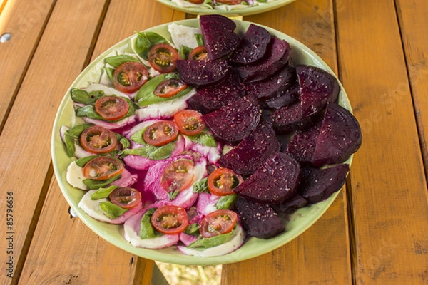 Obraz Caprese and beetroot