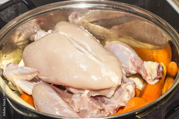 Fototapeta Chicken in the pot