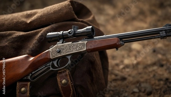 Fototapeta  The cultural impact of the Winchester Model 1873 lever-action rifle in the Old West ai_generated
