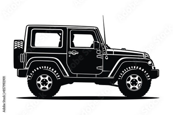 Fototapeta Off road vehicle silhouette vector