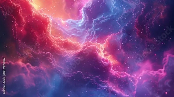 Obraz Cosmic Dreamscape: Swirling Nebula in Vibrant Hues
