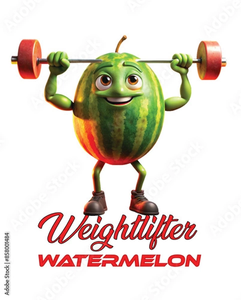 Obraz Funny Watermelon Art Weightlifter Biker