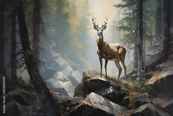 Obraz Hirsch im Wald