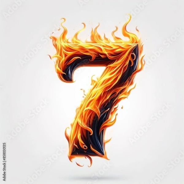 Fototapeta the set of digits is a fiery color