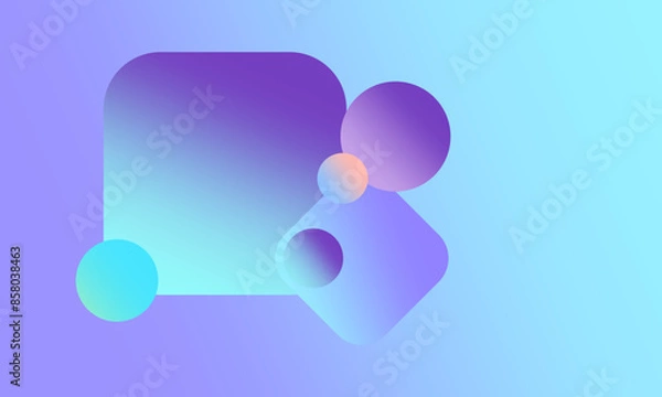 Obraz Abstract Gradient Geometric Shapes on Blue Background