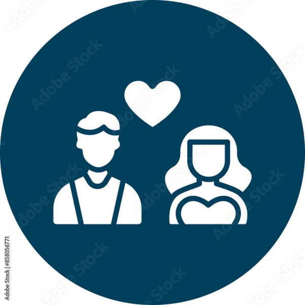 Obraz Couple Vector Glyph Circle Icon