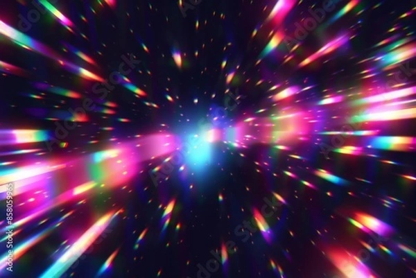 Fototapeta ホログラフィック虹光線の背景