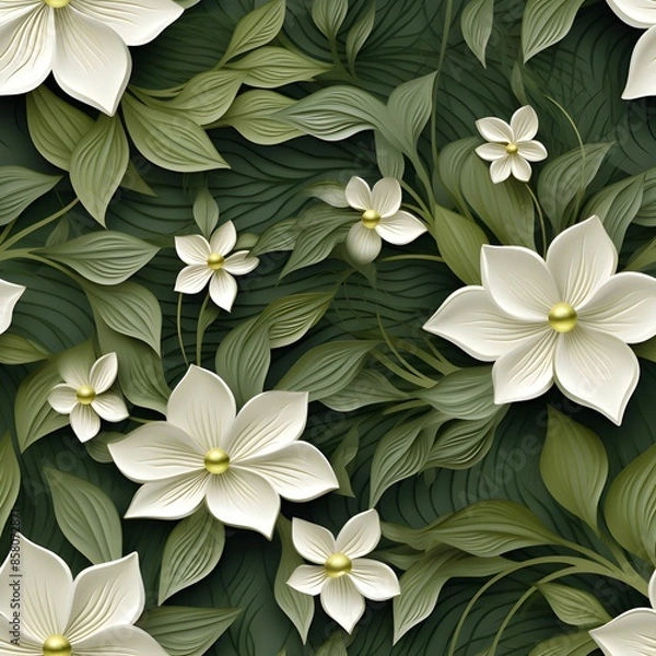 Obraz Seamless 3d felted floral pattern