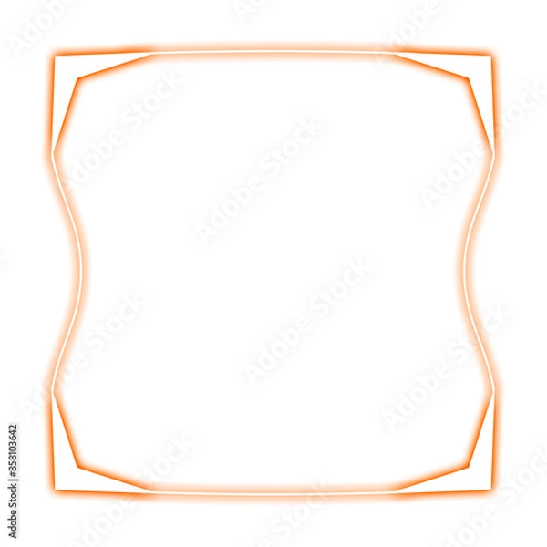 Fototapeta orange square frame curve and corner light neon
