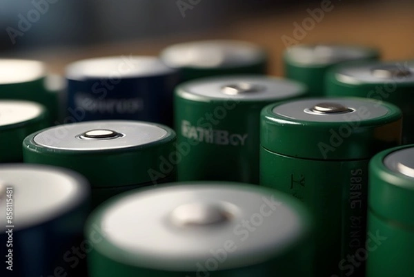 Obraz Close up of battery cells, batteries 