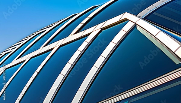 Fototapeta Modern Architectural Detail - A close-up of modern architectural detail, showcasing contemporary design and innovation,Generative AI