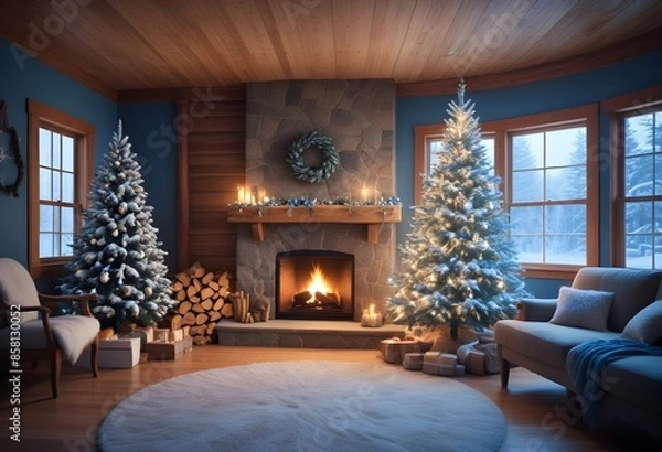 Obraz Decorated Fireplace