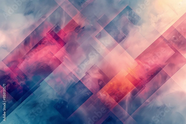 Fototapeta Delicate geometric vector pattern in pastel tones, minimalistic and elegant,