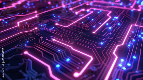 Fototapeta a close up of a circuit board
