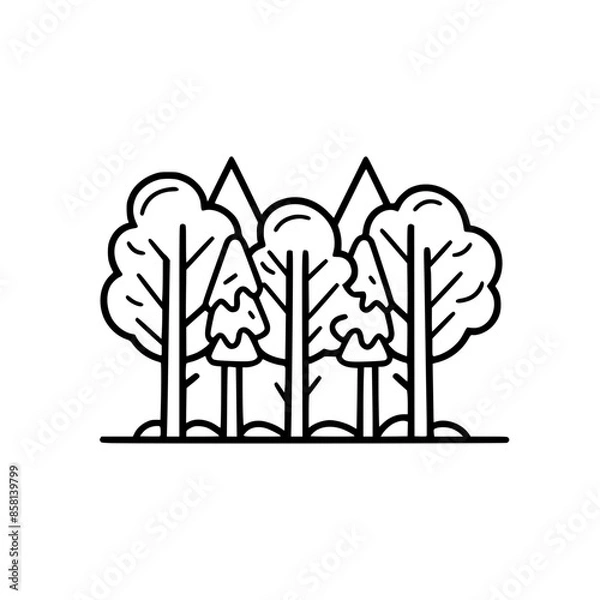 Fototapeta Tree Icon, Forest Icon, Christmas Tree icon, Tree SVG, Tree Illustration, Tree Vector, Forest Icon, Nature Icon, Landscape icons, Farm Icon, Land icon, Mountain Icon, forest svg, camping svg, nature s