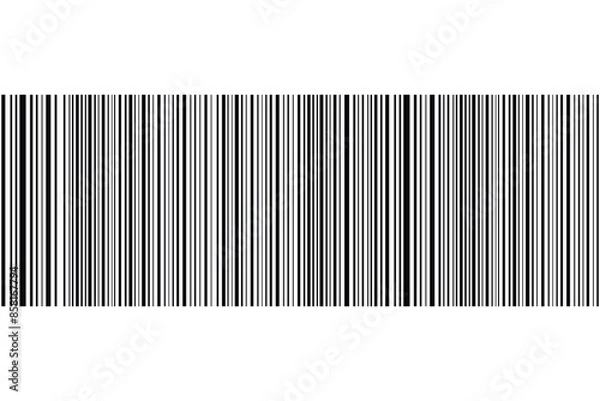 Obraz Barcode on white background, Abstract black straight line