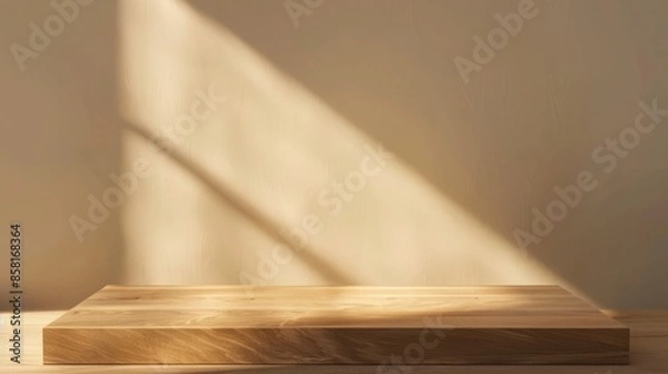 Obraz a wooden table with a light shining through it