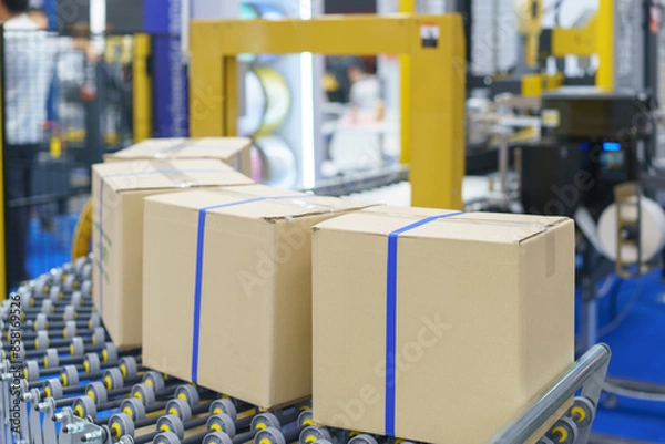 Fototapeta packaging machine, specifically designed for sealing boxes