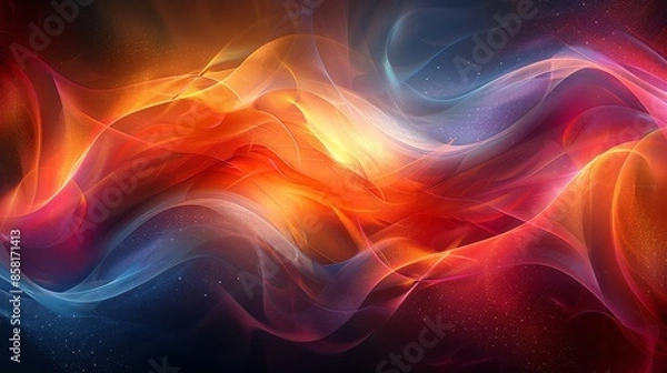 Fototapeta Intricate abstract artwork showcasing the behavior of quantum electrons, merging scientific technology with artistic design to create a visually stunning and dynamic image. Illustration, Minimalism,