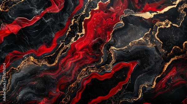 Obraz marble black and red background