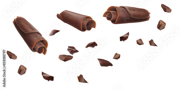 Obraz Schokoladen Röllchen und Splitter