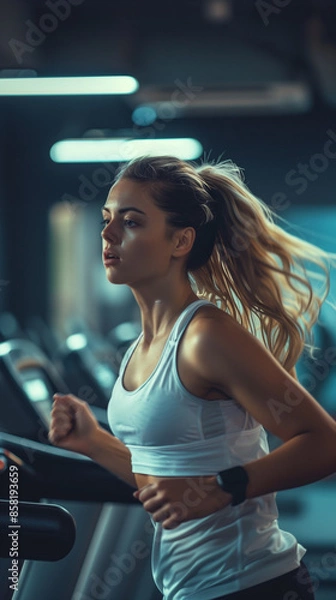 Obraz Focused Treadmill Workout