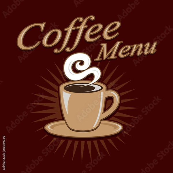 Fototapeta Vintage Retro Coffee Menu Design