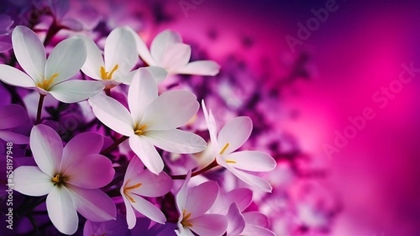 Fototapeta Beautiful jasmine flowers on color background