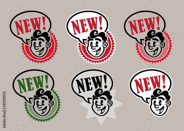 Obraz Vintage Retro Character Icons NEW